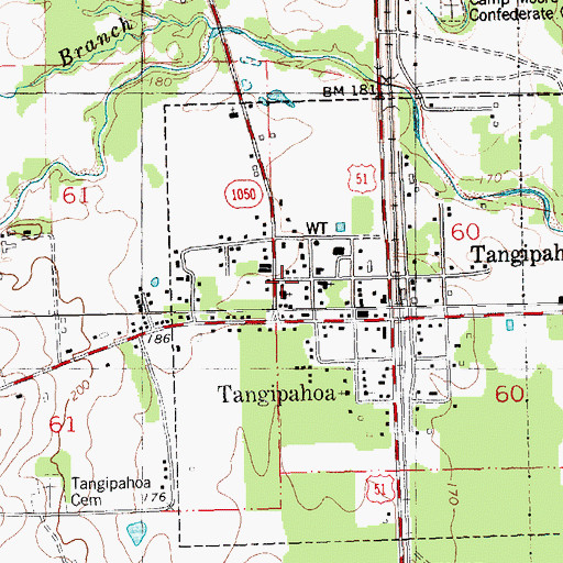 Topographic Map of Quins Chapel African Methodist Episcopal Church, LA