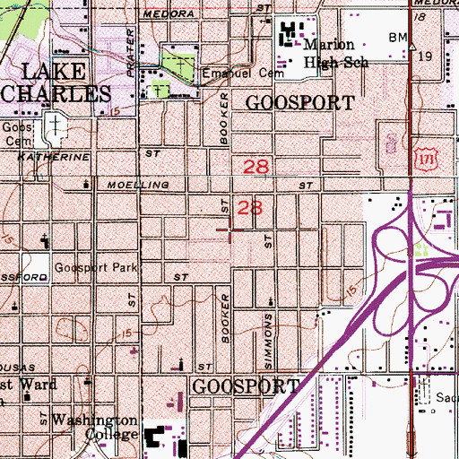 Topographic Map of New Life Missionary Baptist Church, LA