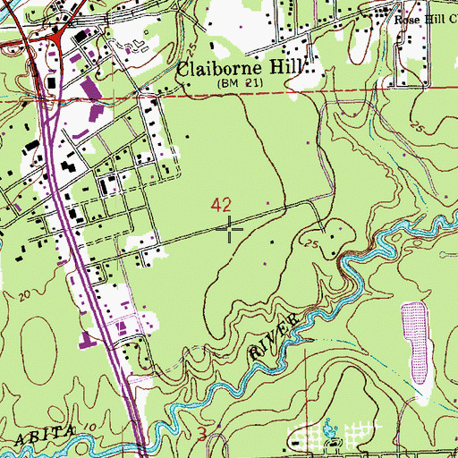 Topographic Map of Northshore Bible Church, LA