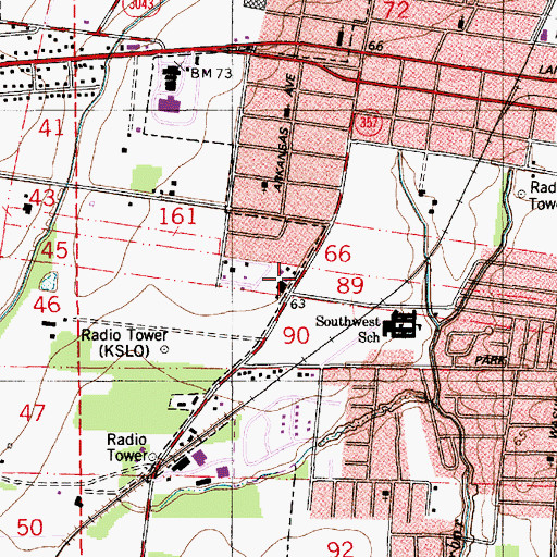 Topographic Map of Opelousas Bible Church, LA