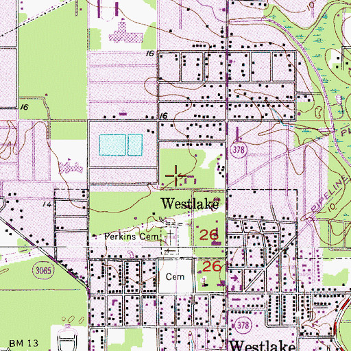 Topographic Map of Pentecostal Church of Westlake, LA