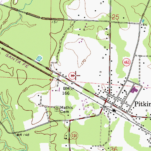 Topographic Map of Pitkin Pentecostal Church, LA