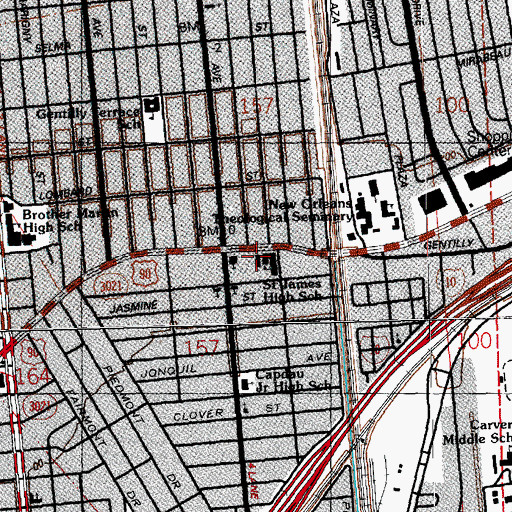 Topographic Map of Saint James Major Church, LA
