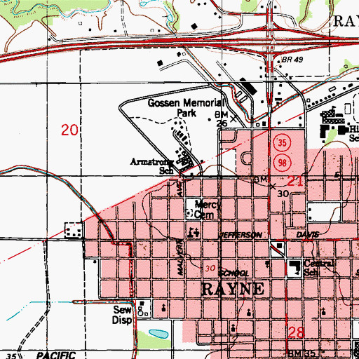 Topographic Map of Saint Matthews Baptist Church, LA