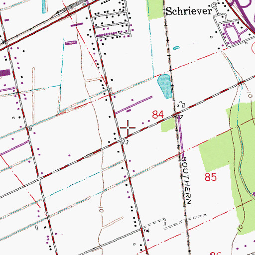Topographic Map of Schriever Baptist Mission Church, LA