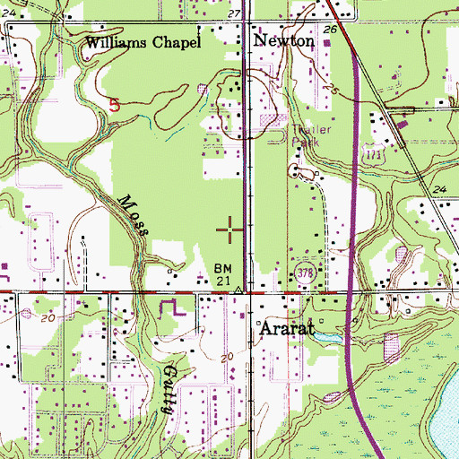 Topographic Map of Calcasieu Parish Library Moss Bluff Branch, LA