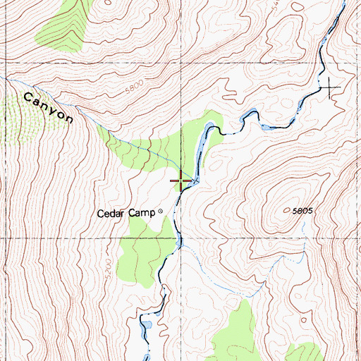 Topographic Map of Fourth of July Canyon, CA