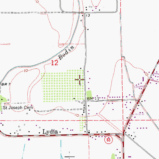Topographic Map of Iberia Parish Library Lydia Branch, LA