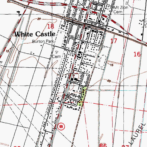 Topographic Map of Iberville Parish Library White Castle Branch, LA