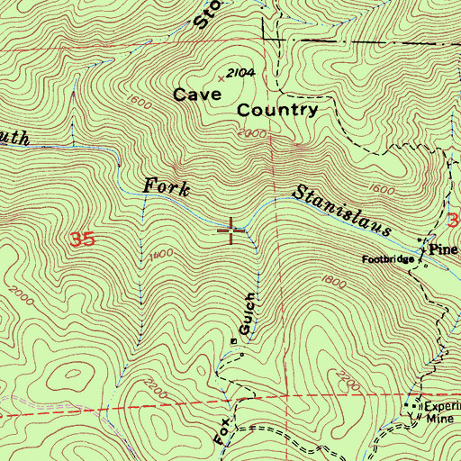 Topographic Map of Fox Gulch, CA