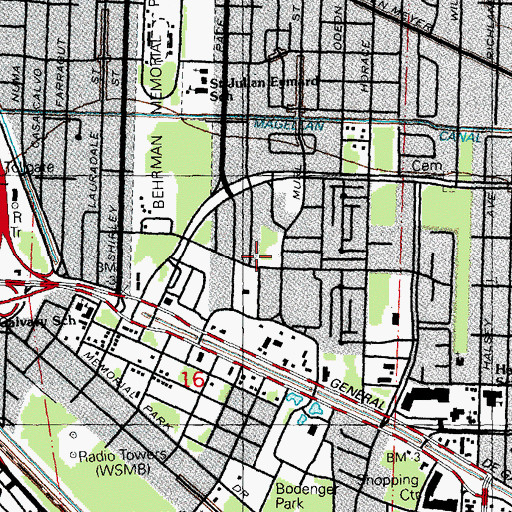 Topographic Map of Bridge Plaza Sewerage Pumping Station, LA