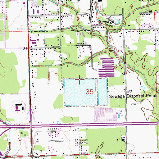 Topographic Map of Hammond City South Pond Sewage Treatment Plant, LA