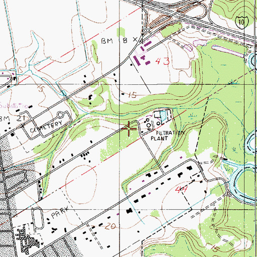 Topographic Map of Jennings Wastewater Treatment Facility, LA