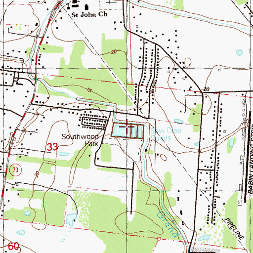 Topographic Map of Southwood Village Wastewater Treatment Facility, LA