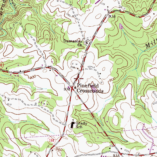 Topographic Map of Banks County Fire and Emergency Medical Services Station 410 Grady, GA