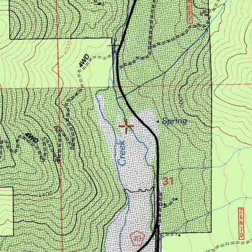 Topographic Map of Freds Creek, CA