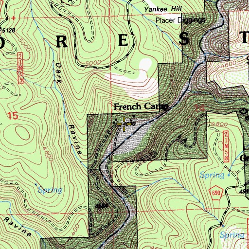 Topographic Map of French Camp, CA
