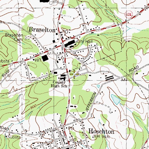 Topographic Map of West Jackson County Fire Department, GA