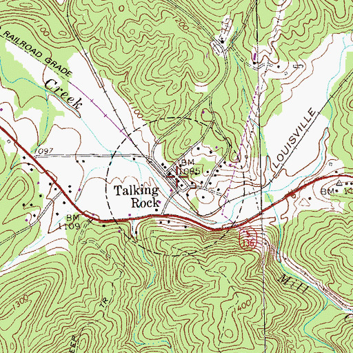 Topographic Map of Pickens County Fire and Rescue Department Station 7, GA
