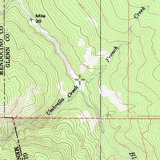 Topographic Map of French Creek, CA