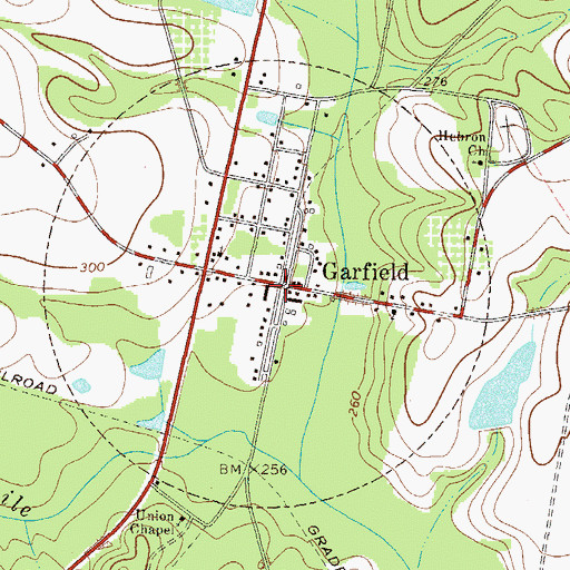 Topographic Map of Emanuel County Fire Department Garfield Station, GA