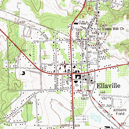 Topographic Map of Schley County Fire and Emergency Medical Services, GA