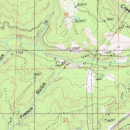 Topographic Map of French Gulch, CA