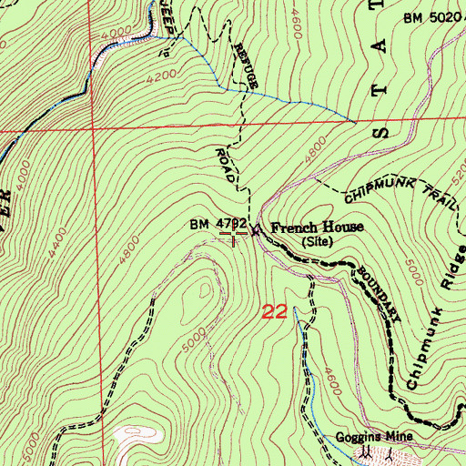 Topographic Map of French House, CA
