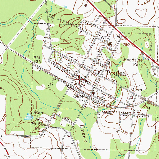 Topographic Map of Poulan Fire Department Station 5, GA