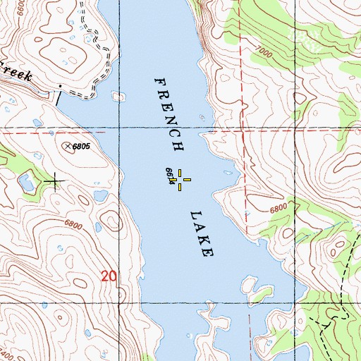 Topographic Map of French Lake, CA