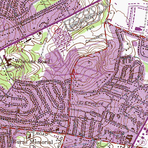 Topographic Map of Augusta Fire Department Station 6, GA