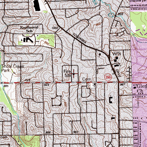 Topographic Map of DeKalb County Fire and Rescue Department Station 7, GA