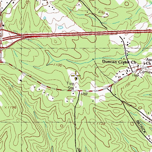 Topographic Map of Gwinnett County Fire Academy, GA