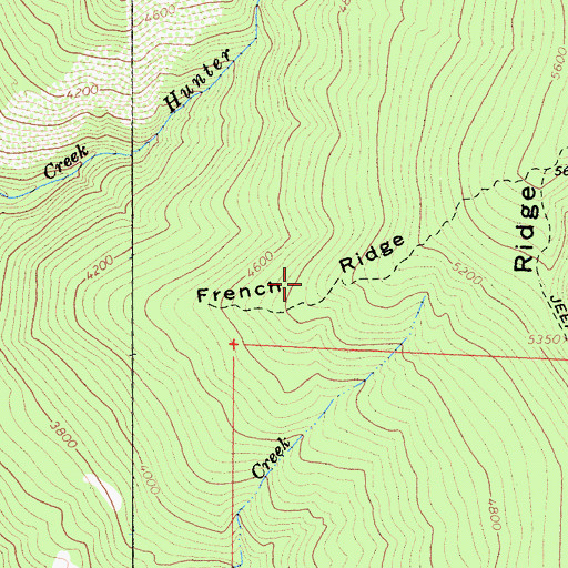 Topographic Map of French Ridge, CA