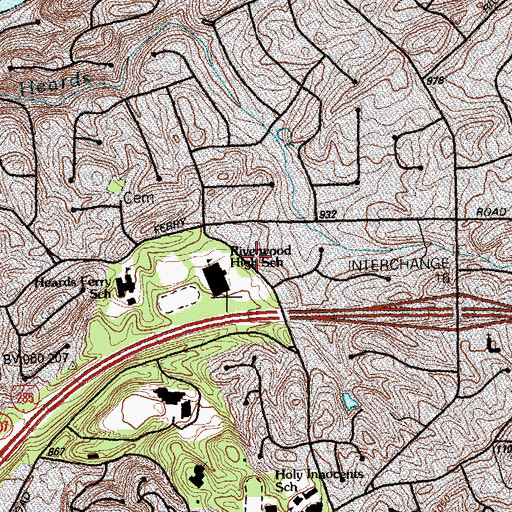 Topographic Map of Sandy Springs Fire Rescue Department Station 3, GA