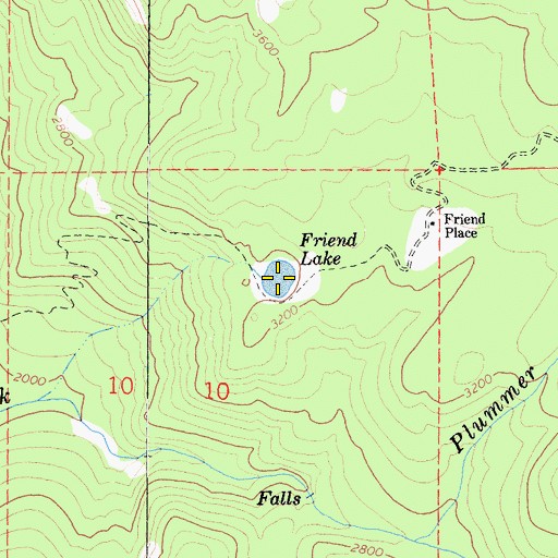 Topographic Map of Friend Lake, CA