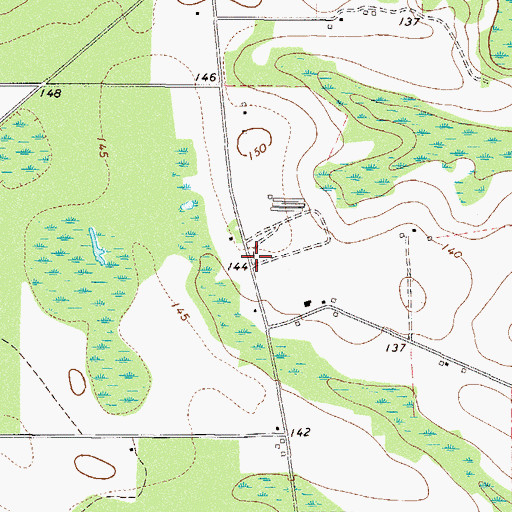 Topographic Map of Appling County Fire Department County Line Station, GA
