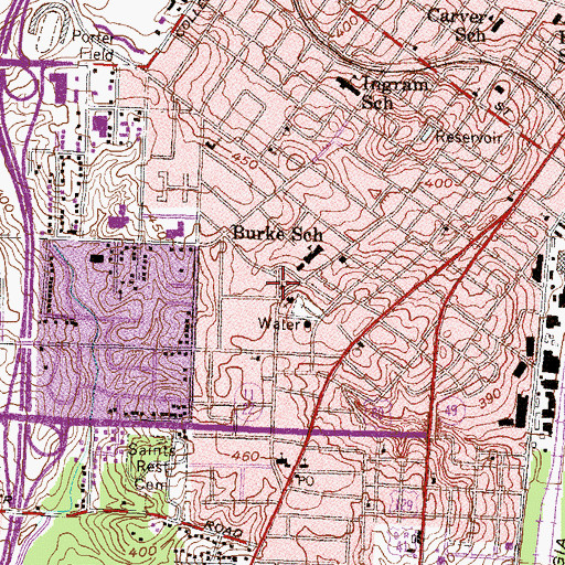 Topographic Map of Macon - Bibb County Fire Department Station 5, GA