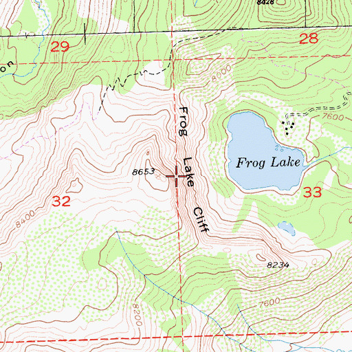 Topographic Map of Frog Lake Cliff, CA