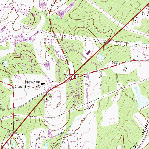 Topographic Map of Coweta County Fire Department Station 1, GA