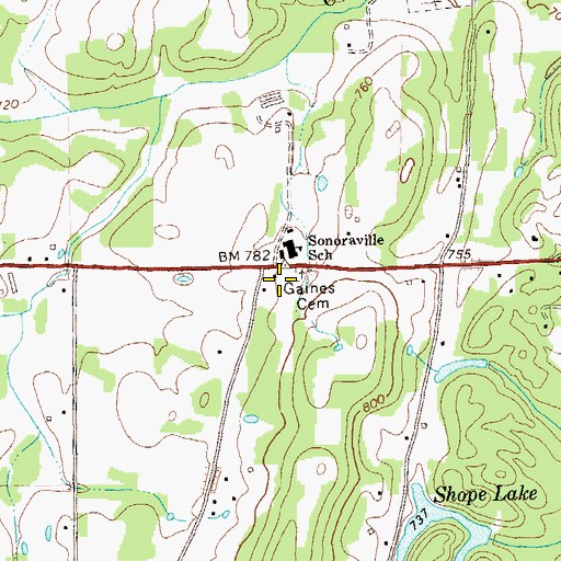 Topographic Map of Gordon County Fire and Rescue Department Station 2, GA