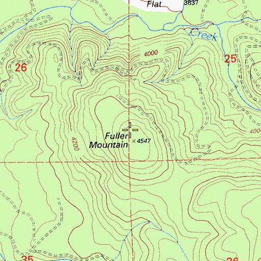 Topographic Map of Fuller Mountain, CA