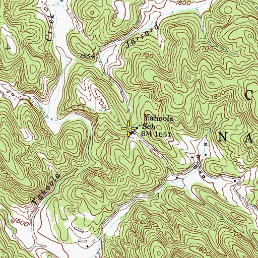 Topographic Map of Dahlonega - Lumpkin County Volunteer Fire Department Station 3, GA