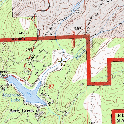 Topographic Map of Galen Creek, CA