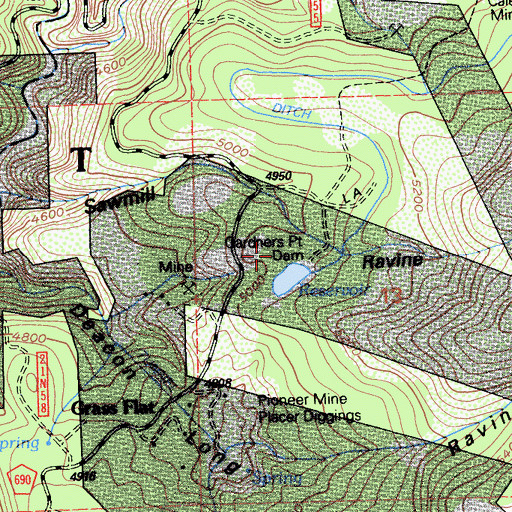 Topographic Map of Gardners Point, CA