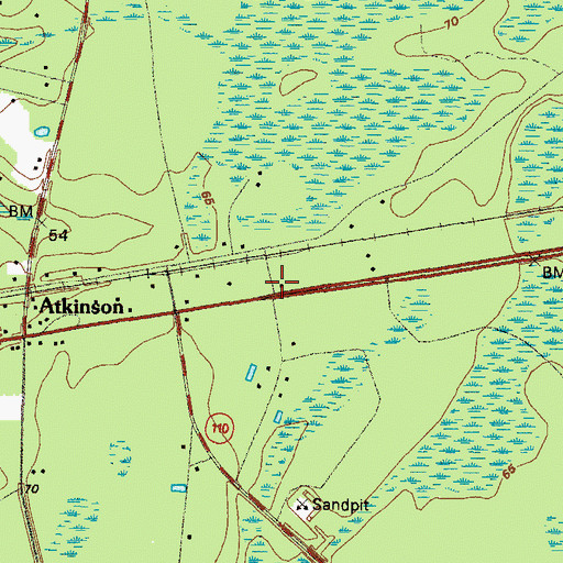 Topographic Map of Atkinson Volunteer Fire Department, GA