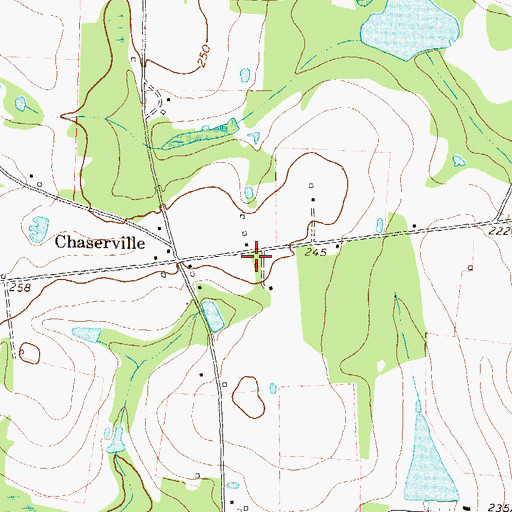 Topographic Map of Chaserville - Massee Volunteer Fire Department, GA