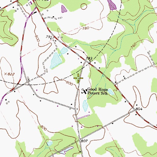 Topographic Map of Walton County Fire Rescue Department Station 7, GA