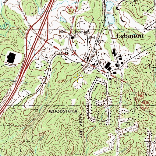 Topographic Map of Woodstock Fire Department Station 24, GA