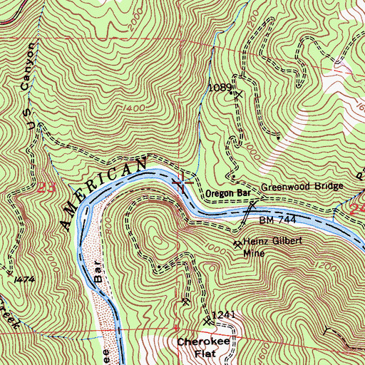 Topographic Map of Gas Canyon, CA